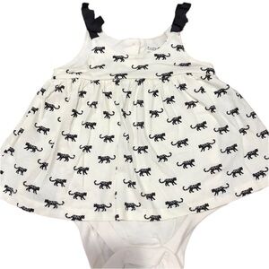 Gap Dress Baby 6M Blue Pullover Tiger Bows Panther Summer Neutral Retro 80s